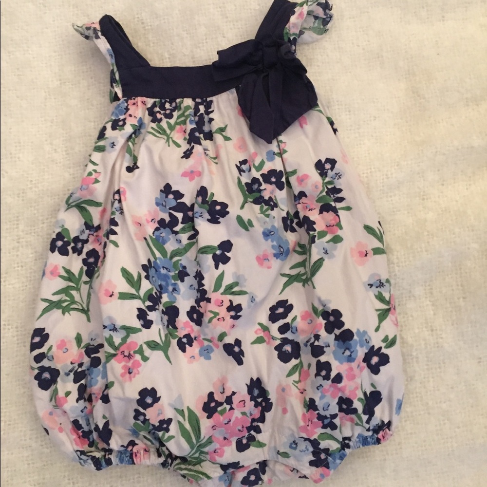 Janie and Jack bubble romper. Floral.